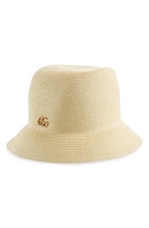 gucci bucket hat straw|gucci summer hat.